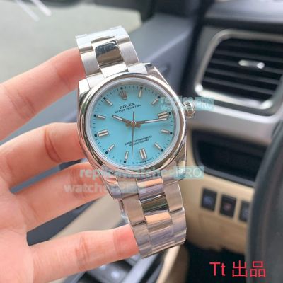 High Replica Rolex Oyster Perpetual Watch Stainless Steel strap Ice Blue Dial 36mm